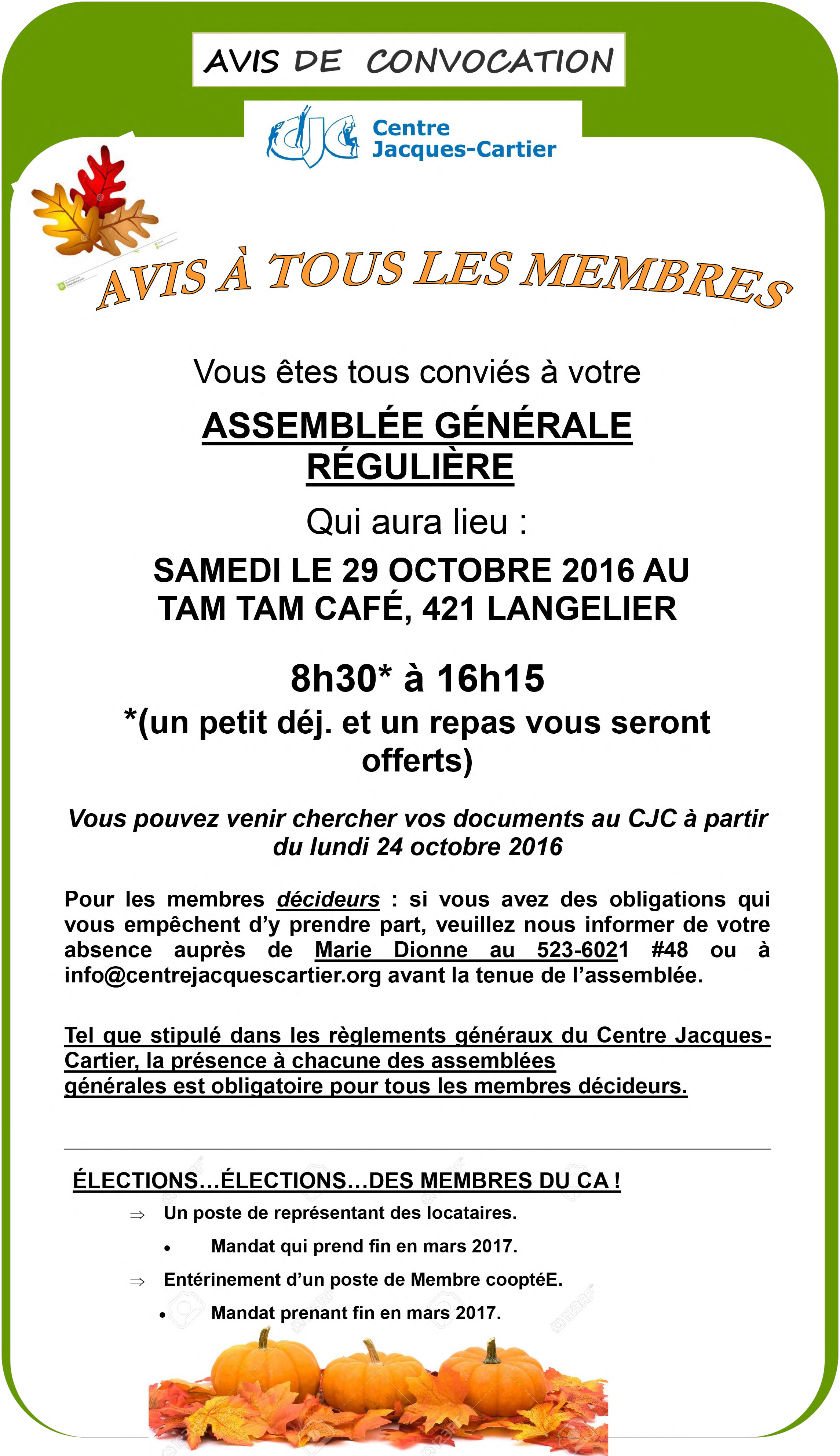 Assemblée générale CJC